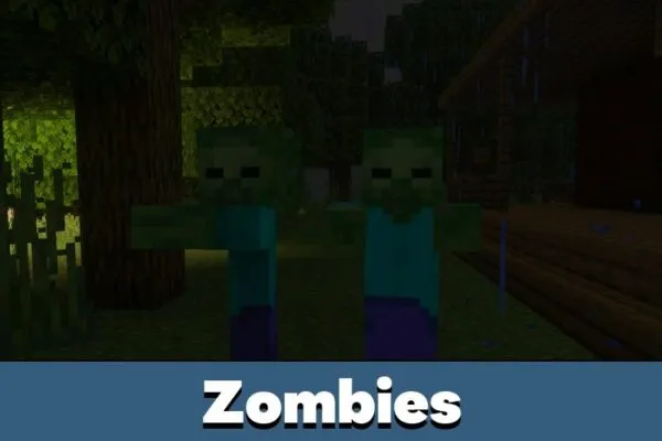 Zombies from Midnight Cabin Horror Map for Minecraft PE