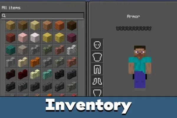 Inventory from Lunar Client Mod for Minecraft PE