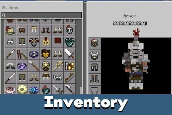 Inventory from Sieged Mod for Minecraft PE