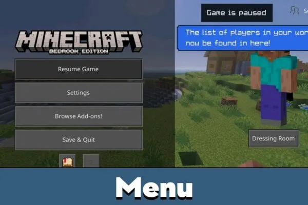 Menu from Lunar Client Mod for Minecraft PE
