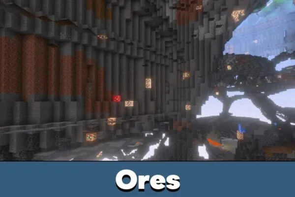 Ores from Clear Sight Mod for Minecraft Bedrock