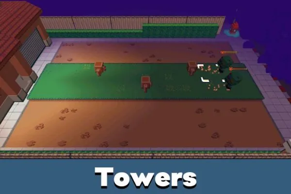 Towers from Sugar Rush mod for Minecraft PE