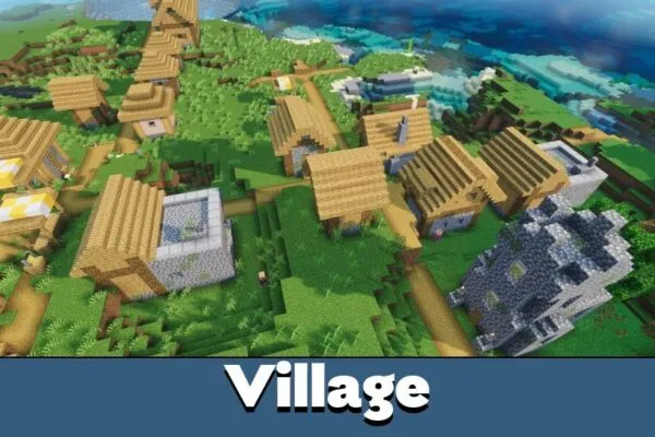 Village from Mellow Shaders for Minecraft PE