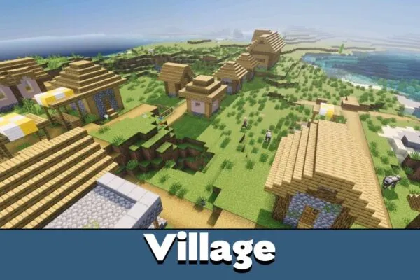Village from Mike Visuals Shader for Minecraft PE