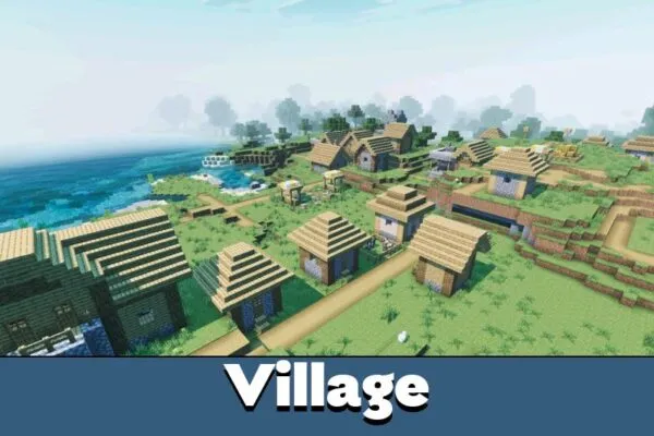 Village from Trailer Visuals Shader Minecraft PE