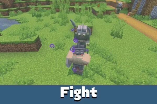 Fight from Viking Mod for Minecraft Bedrock