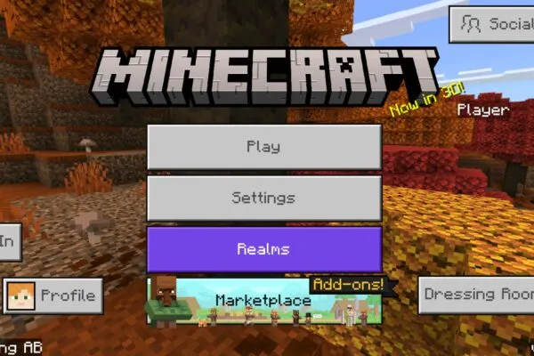 Minecraft Bedrock 26.50 main menu