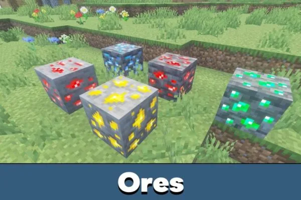 Ores from ACD Shaders for Minecraft Bedrock