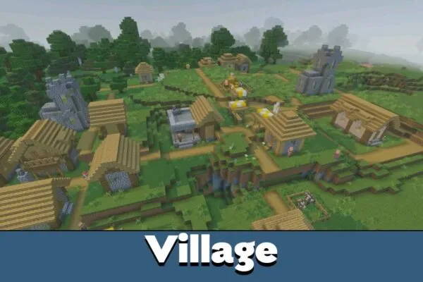 Village from ACD Shaders for Minecraft Bedrock