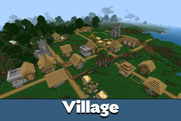 Village from Debo Shader for Minecraft Bedrock