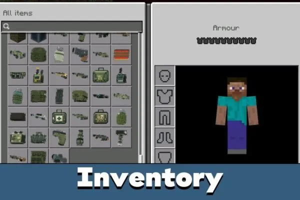 Inventory from Nordic Operations Mod for Minecraft Bedrock