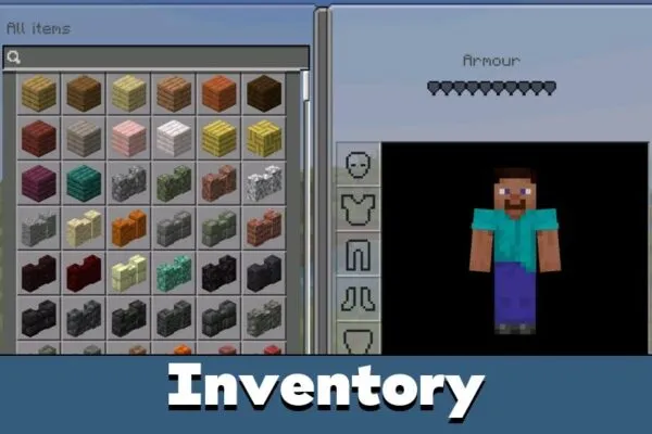 Inventory from Verxhade Client for Minecraft Bedrock