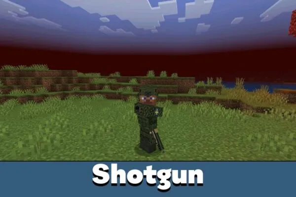 Shotgun from Nordic Operations Mod for Minecraft Bedrock