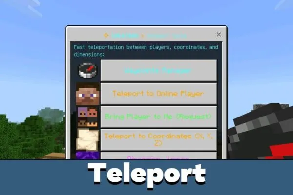 Teleport from CheatBox for Minecraft Bedrock