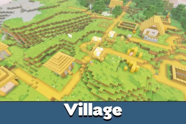 Village from Tiamat Visuals Shader for Minecraft Bedrock