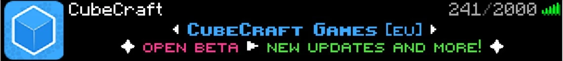 CubeCraft. Huge crossplay minigame network — SkyWars, EggWars, BedWars, Lucky Islands.