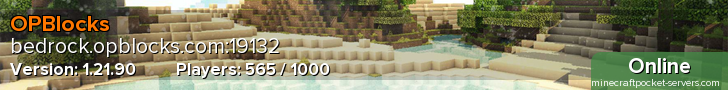 OPBlocks. Crossplay server — custom Prison, Skyblock, Survival SMP.