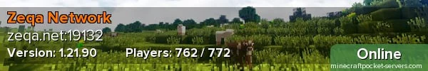 ZEQA. Largest Bedrock PvP server — ranked duels, FFA, minigames.